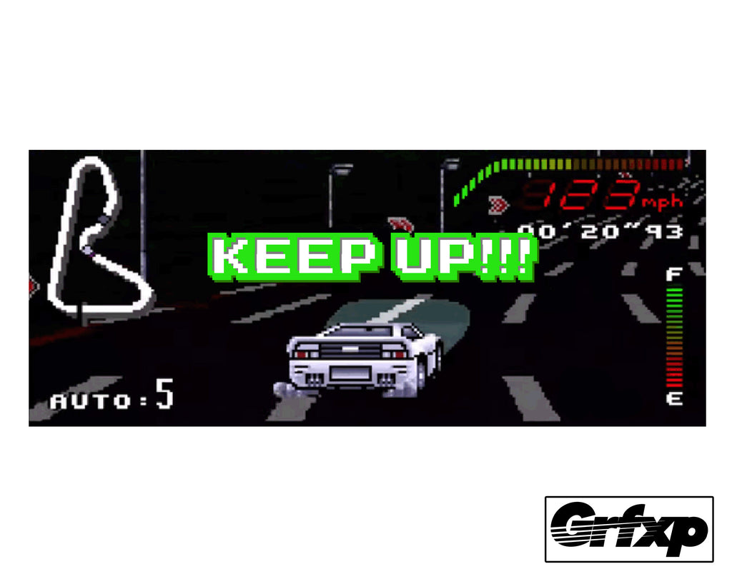 top gear 16 5 KEEP UP TopGear 16-bit Style Printed Sticker – Grafixpressions