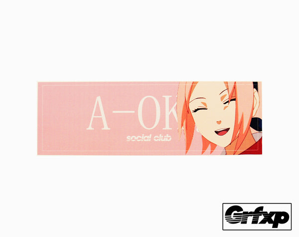 A-OK Social Club Pink Girl Printed Sticker