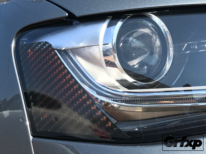 Carbon Fiber Headlight Reflector Overlays for Audi B8.5 S4