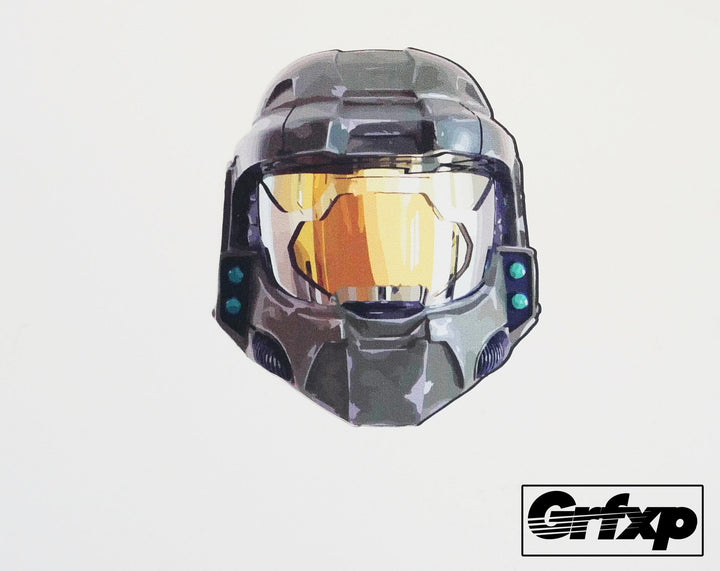 halo spartan helmet icon Spartan Helmet Printed Sticker – Grafixpressions