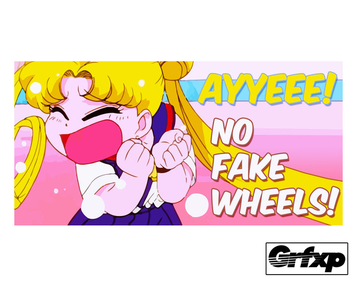 Sailor Moon NO FAKE WHEELS! Printed Sticker