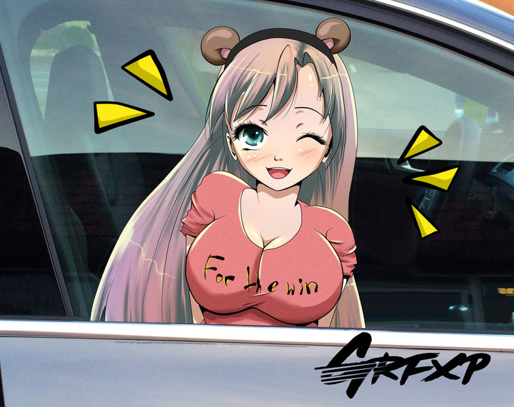 Anime Girl (For the Win) Passenger Window Graphic – Grafixpressions